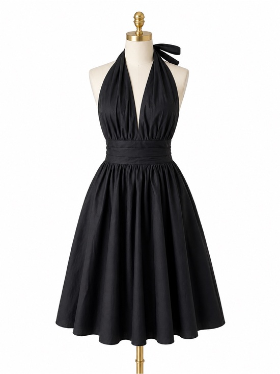 French Connection Dresses & Skirts - French Connection Black Pleated Halter Midi Dress